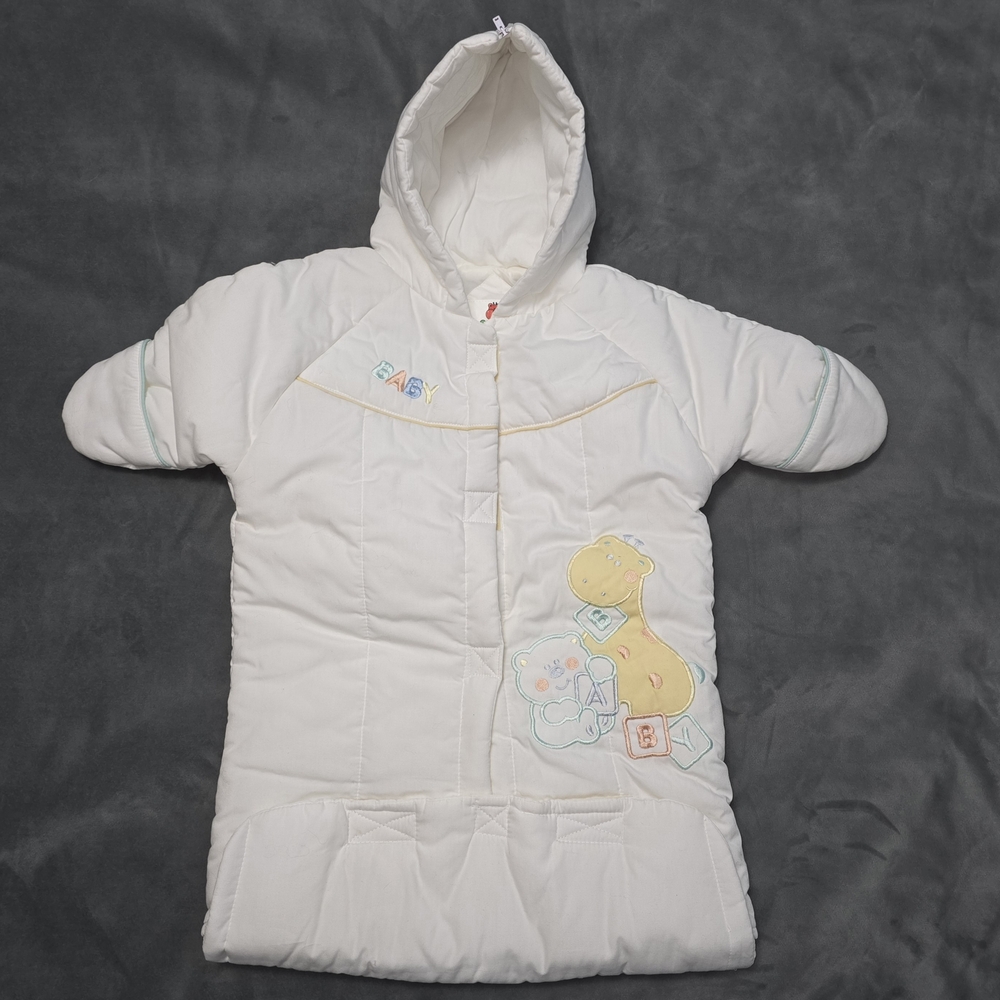 Vintage Celebrity Kids White Baby Puffer Winter Snow Bunting 90's  EUC